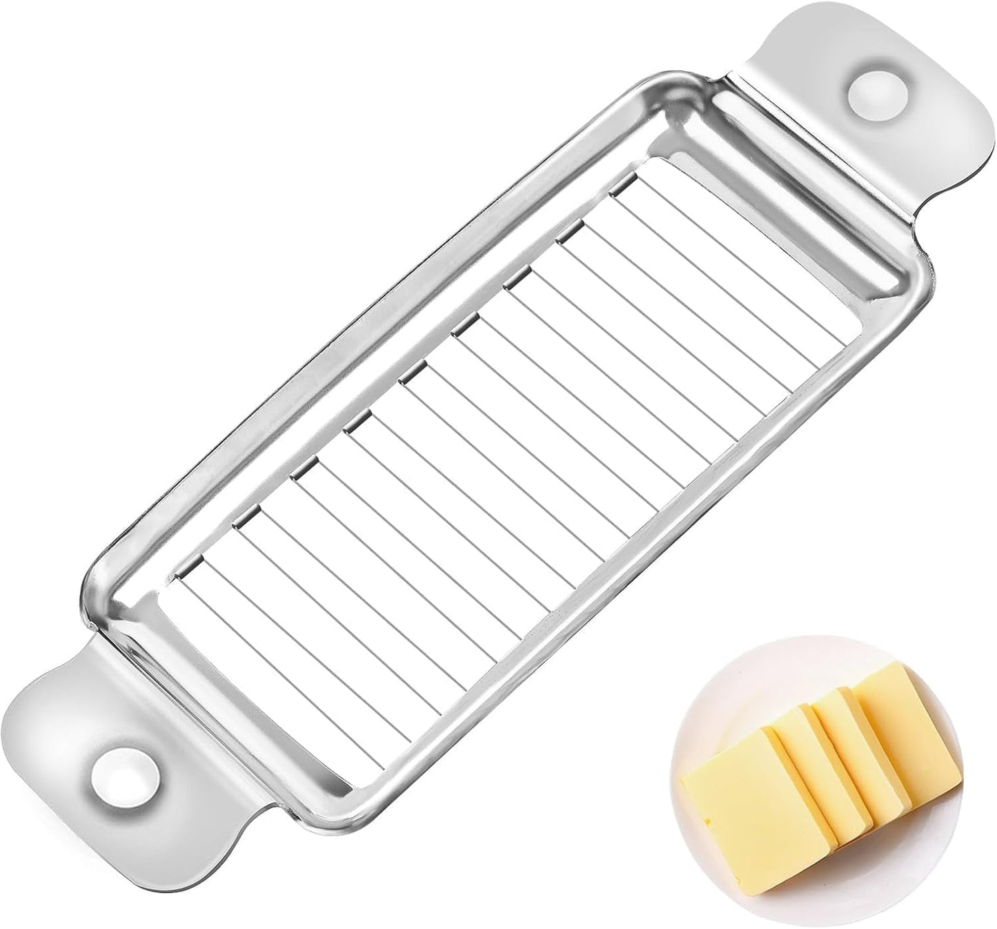 CNDRLEF Stainless Steel Cheese and Butter Slicer - Multipurpose Cutter for Blocks, Dishwasher Safe