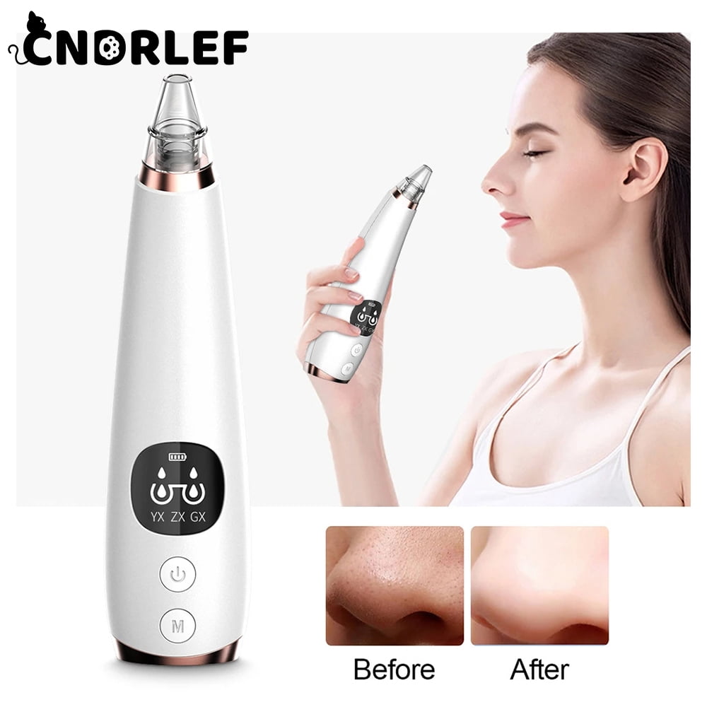 CNDRLEF  Latest Blackhead Remover Pore Vacuum Kit - 10 Pc Set w/1 Host, 5 Suction Probes, 4 Comedone Extractors, 3 Power Levels & USB Rechargeable Facial Tool