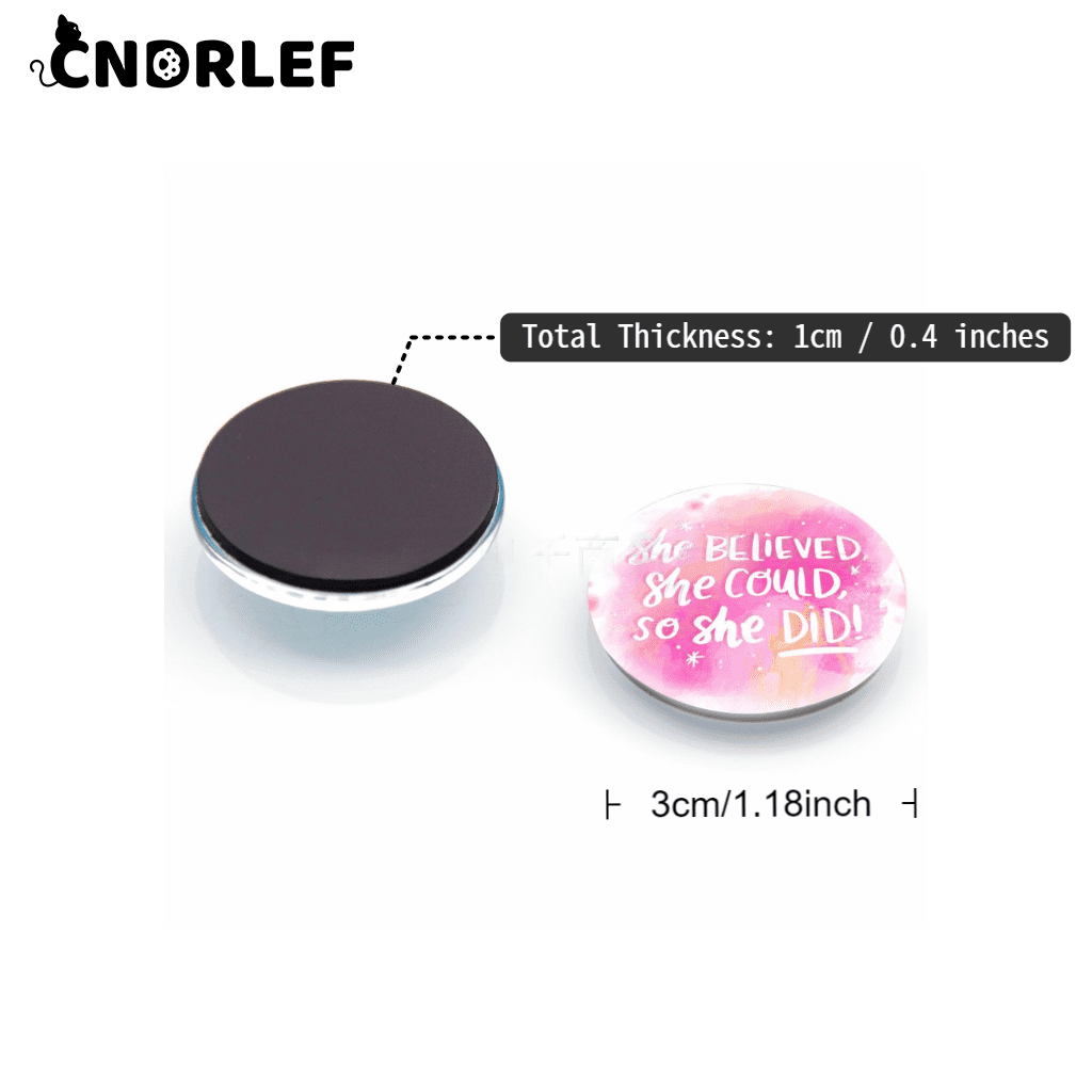 CNDRLEF 12Pcs Glass Refrigerator Magnets , Fridge Magnets for Refrigerator, Locker, Office Whiteboard, Cabinet Decoration（Inspirational Quotes）