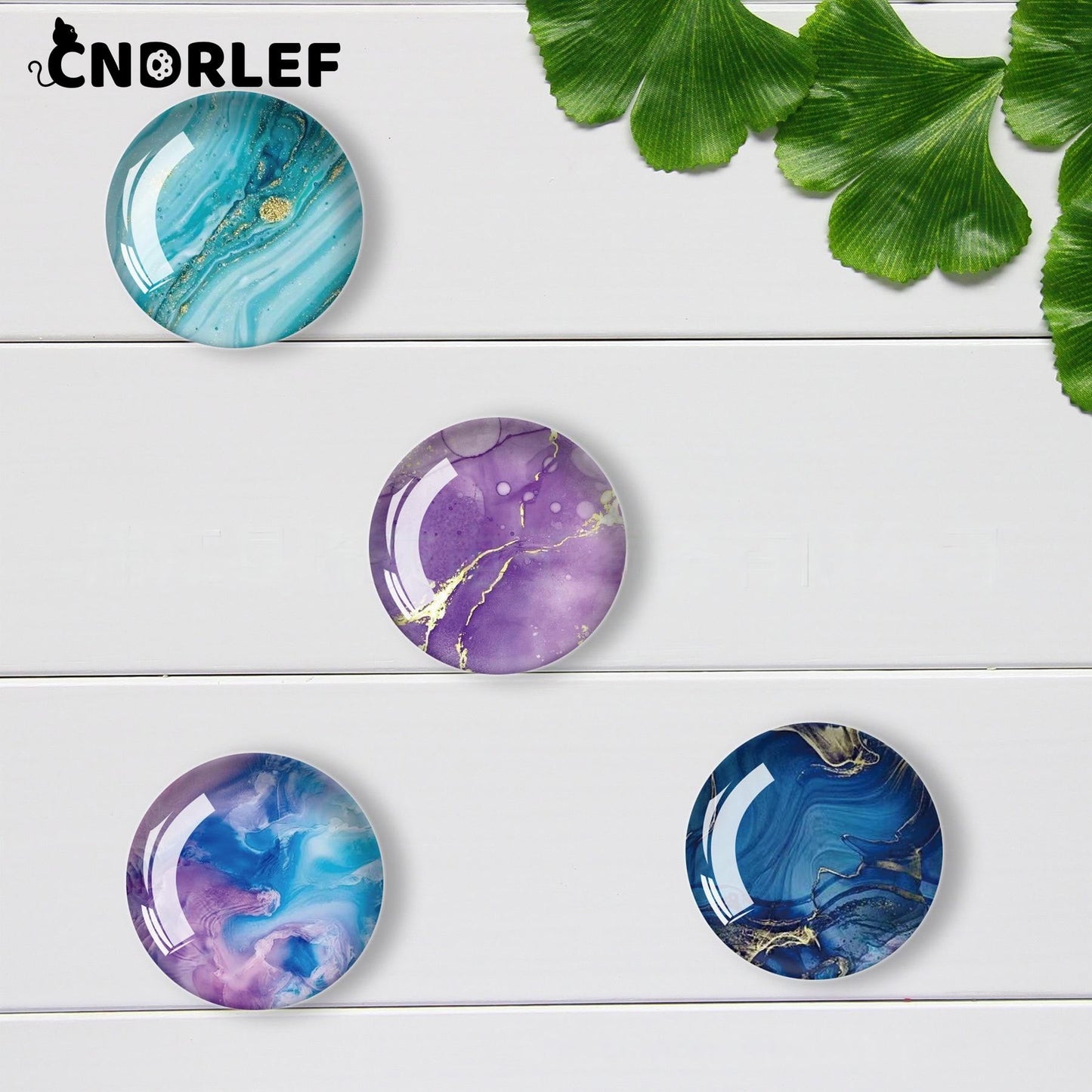 CNDRLEF 12PCS Round Marble Fridge Magnets, Strong Magnetic Fluid Art Refrigerator Magnets for Whiteboard, Cabinet, Locker, Office Decor