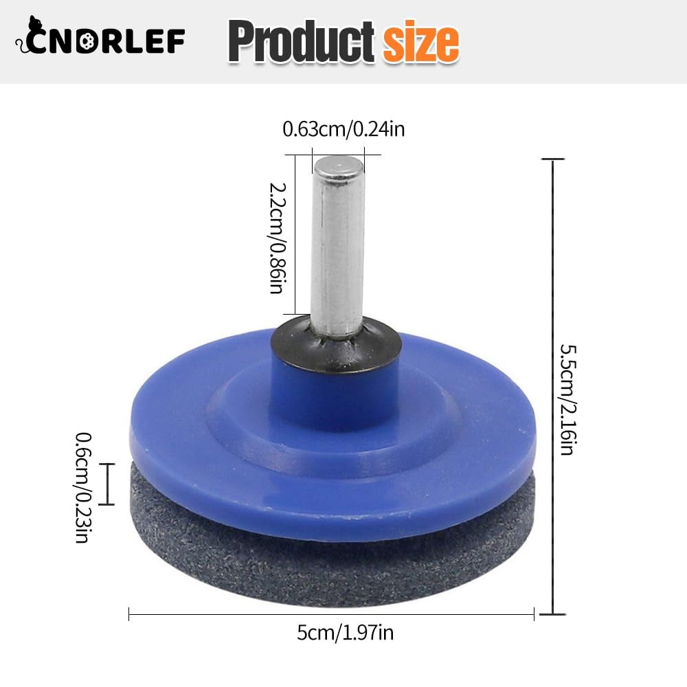 CNDRLEF 4-Pack Deep Blue Lawn Mower Blade Sharpener for Power Drills - Universal Sharpening Kit for Lawnmower, Tractor & Garden Tools