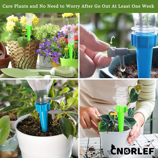 CNDRLEF 24 Pack Self Watering Spikes for Plants - Adjustable Drip Valve, Automatic Plant Watering System for Indoor Potted Plants, Vacation Plant Watering Devices