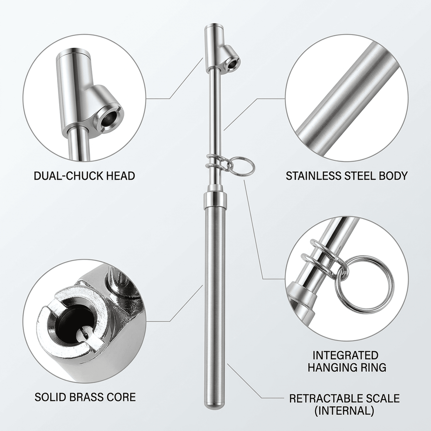 CNDRLEF Dual Head Tire Pressure Gauge 2 Pack with 8 Valve Caps, 10-150 PSI Heavy Duty Pencil Gauge for Car Truck SUV RV Motorcycle