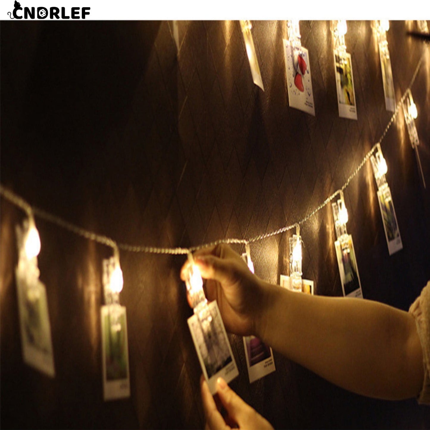 CNDRLEF Photo String Lights with Clips for Hanging: 20FT 40 LED Photo Clip String Lightsdoor Bedroom Room Dorm Wall Decor ，- Christmas Party Wedding Romantic Lighting