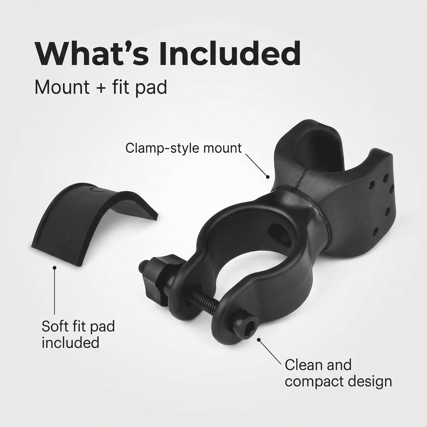 CNDRLEF 2 Pack Bike Flashlight Mount & Cane Holder Clip, 360° Adjustable Clamp for Handlebar, Walker, Wheelchair & Crutch, Fits 0.87-1.14 in