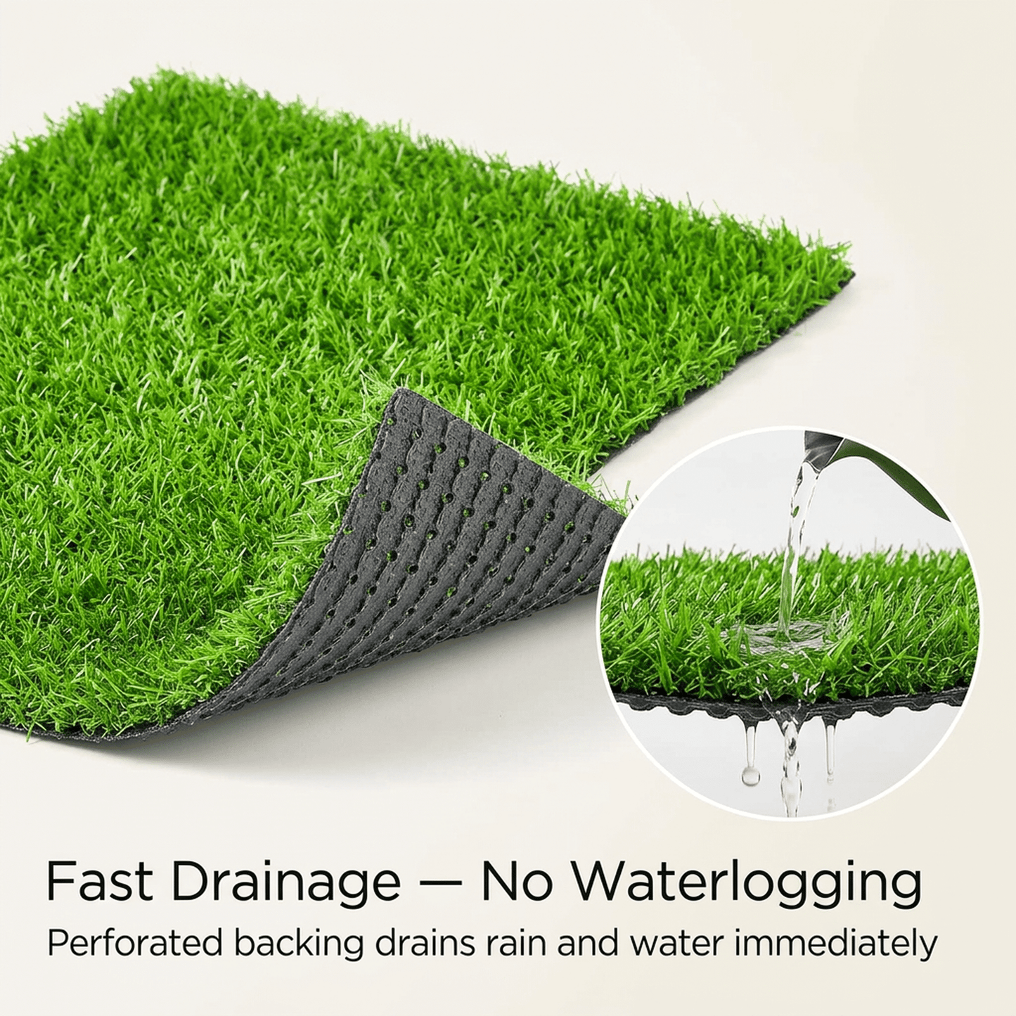 CNDRLEF 6 Pack Artificial Grass Mat Squares, 12 x 12 Inch Fake Turf Tiles, 1 Inch Thick, Drainage Holes, Indoor Outdoor for Patio Balcony DIY Decor