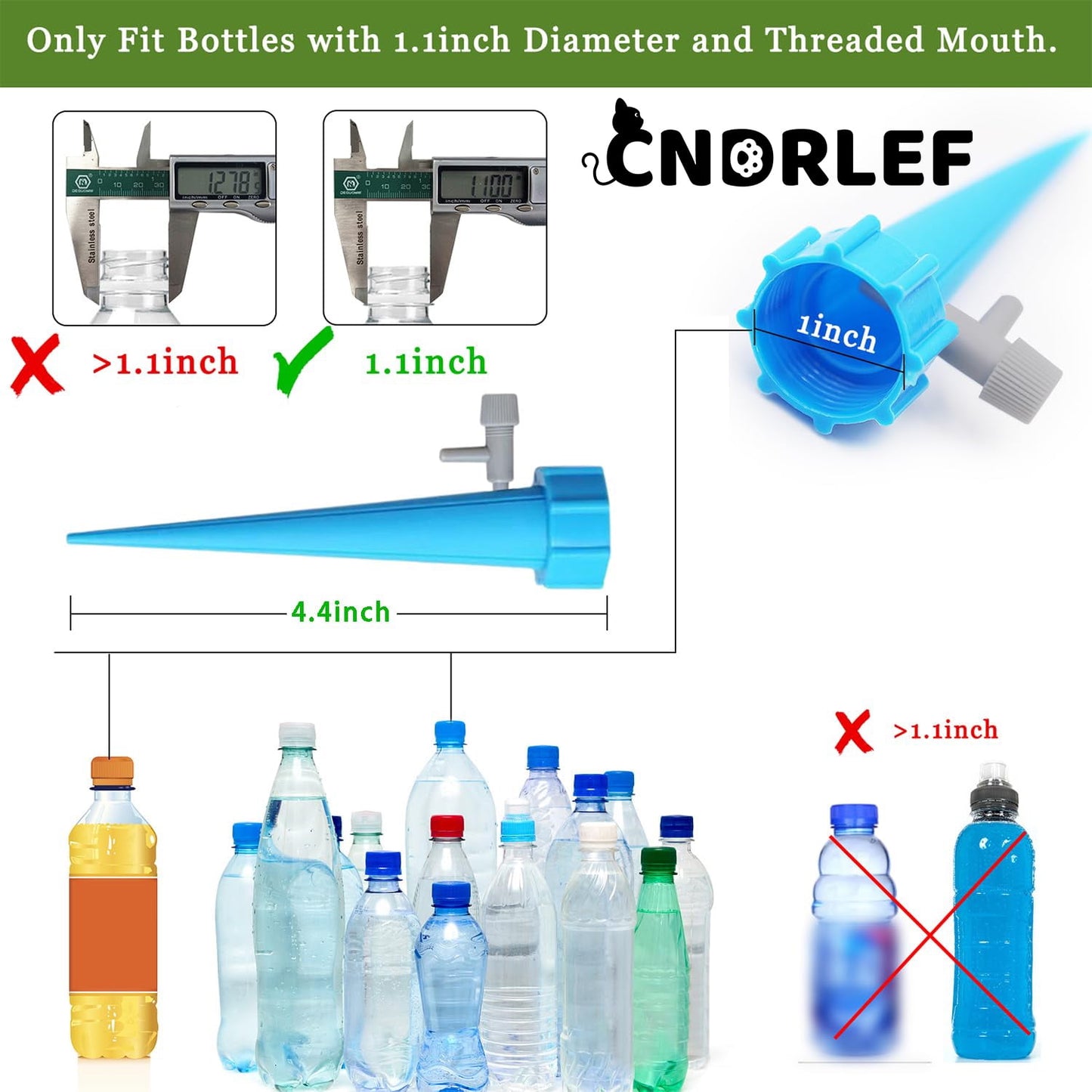 CNDRLEF 24 Pack Self Watering Spikes for Plants - Adjustable Drip Valve, Automatic Plant Watering System for Indoor Potted Plants, Vacation Plant Watering Devices